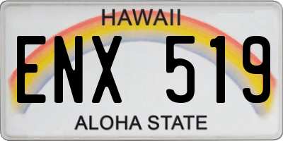 HI license plate ENX519