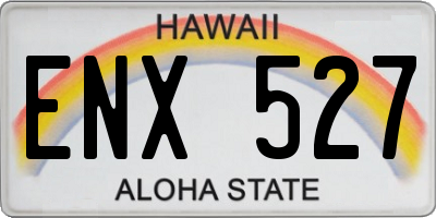 HI license plate ENX527