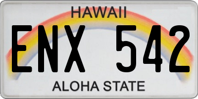 HI license plate ENX542