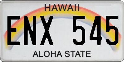 HI license plate ENX545