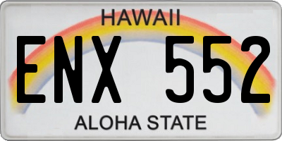 HI license plate ENX552