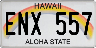 HI license plate ENX557