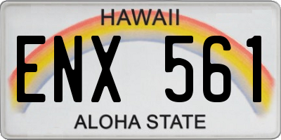 HI license plate ENX561