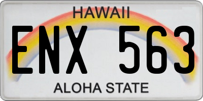HI license plate ENX563