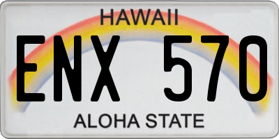 HI license plate ENX570