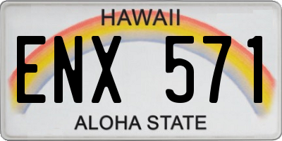 HI license plate ENX571