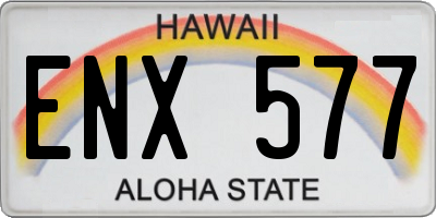 HI license plate ENX577