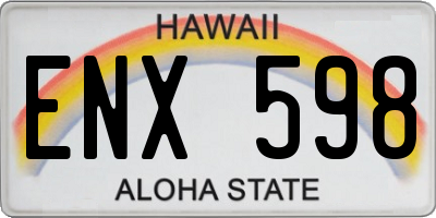 HI license plate ENX598