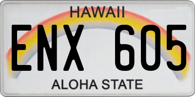 HI license plate ENX605