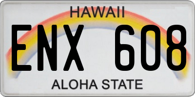 HI license plate ENX608