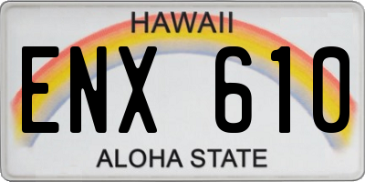 HI license plate ENX610