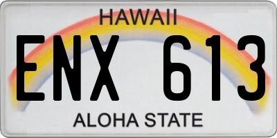 HI license plate ENX613
