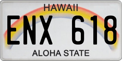 HI license plate ENX618