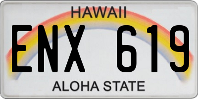 HI license plate ENX619
