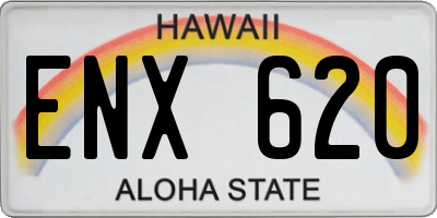 HI license plate ENX620