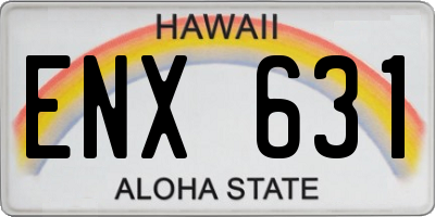HI license plate ENX631