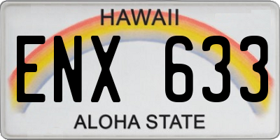 HI license plate ENX633