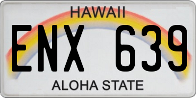 HI license plate ENX639