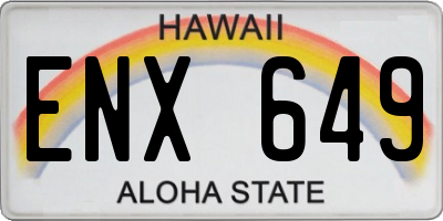 HI license plate ENX649