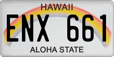 HI license plate ENX661