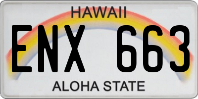 HI license plate ENX663