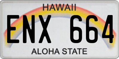 HI license plate ENX664