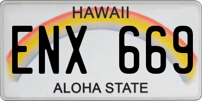 HI license plate ENX669