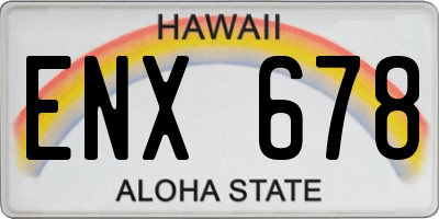 HI license plate ENX678