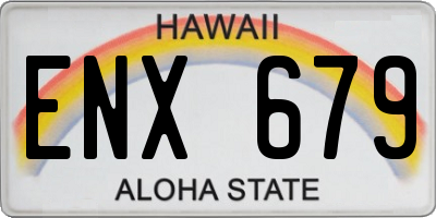HI license plate ENX679