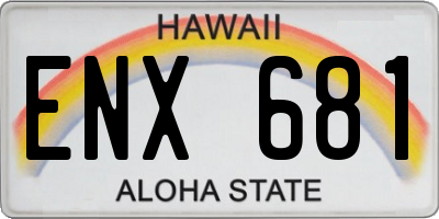 HI license plate ENX681