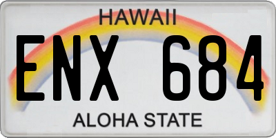 HI license plate ENX684