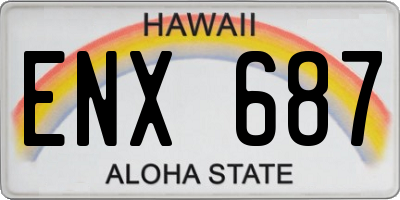 HI license plate ENX687