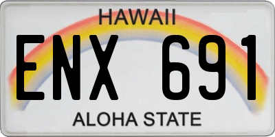HI license plate ENX691