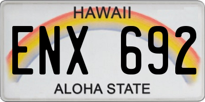 HI license plate ENX692