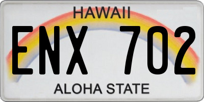 HI license plate ENX702