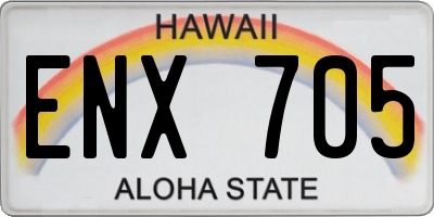 HI license plate ENX705
