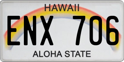 HI license plate ENX706