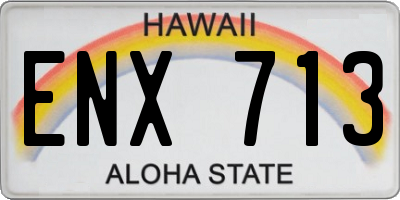 HI license plate ENX713