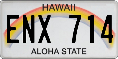 HI license plate ENX714