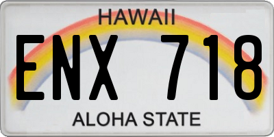 HI license plate ENX718
