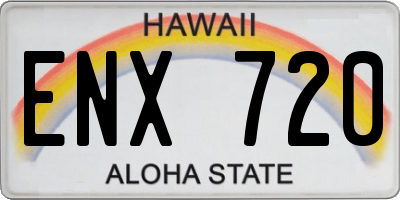 HI license plate ENX720