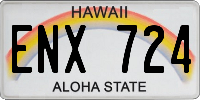 HI license plate ENX724