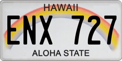 HI license plate ENX727