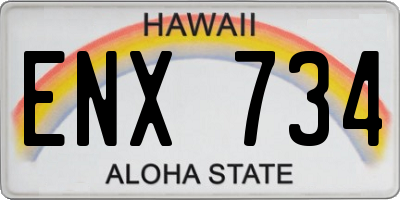 HI license plate ENX734