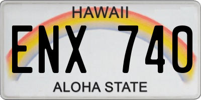 HI license plate ENX740