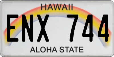 HI license plate ENX744
