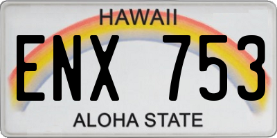 HI license plate ENX753