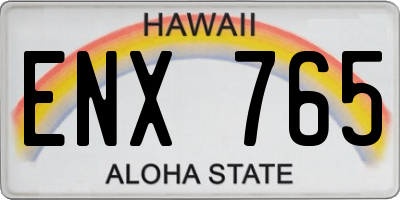 HI license plate ENX765