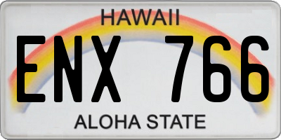 HI license plate ENX766
