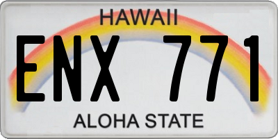 HI license plate ENX771